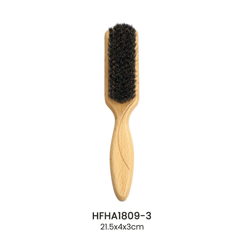 Brosse plate en bois de h&ecirc;tre avec manche laser