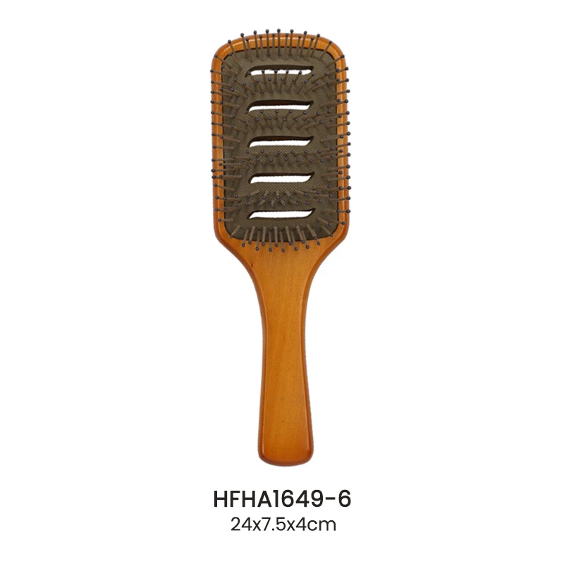 Brosse FSC pour cheveux d&eacute;m&ecirc;lant le bois avec peinture marron