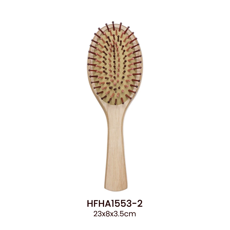Brosse plate en bois de fr&ecirc;ne avec &eacute;pingles color&eacute;es