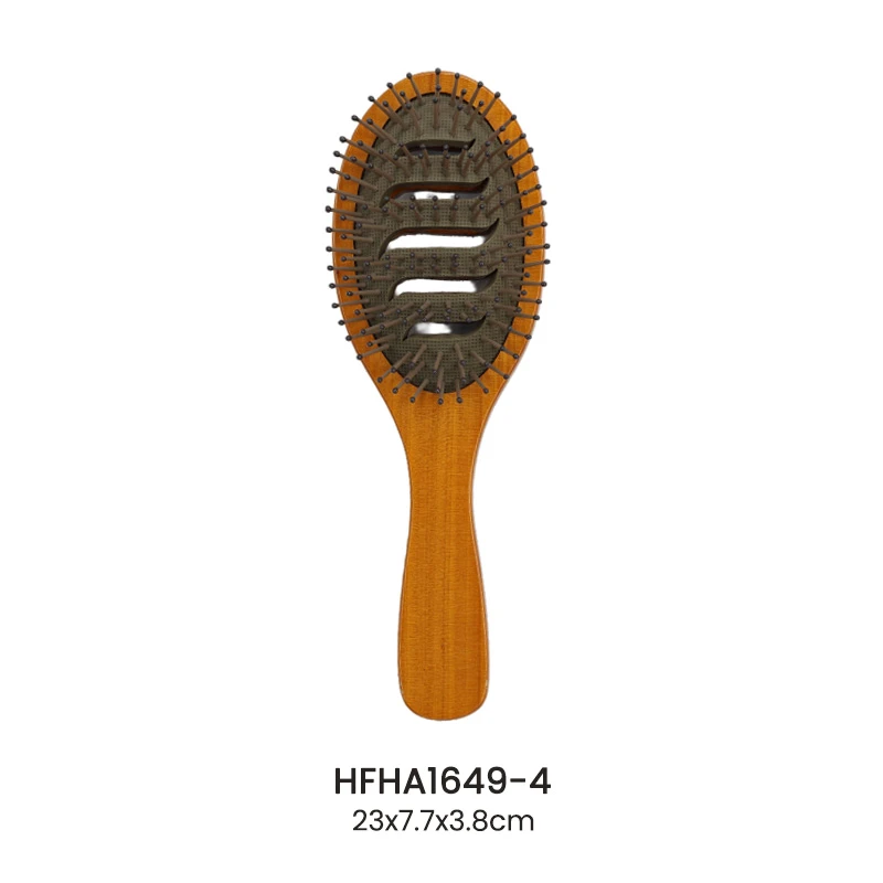 Brosse FSC pour cheveux d&eacute;m&ecirc;lant le bois avec peinture marron