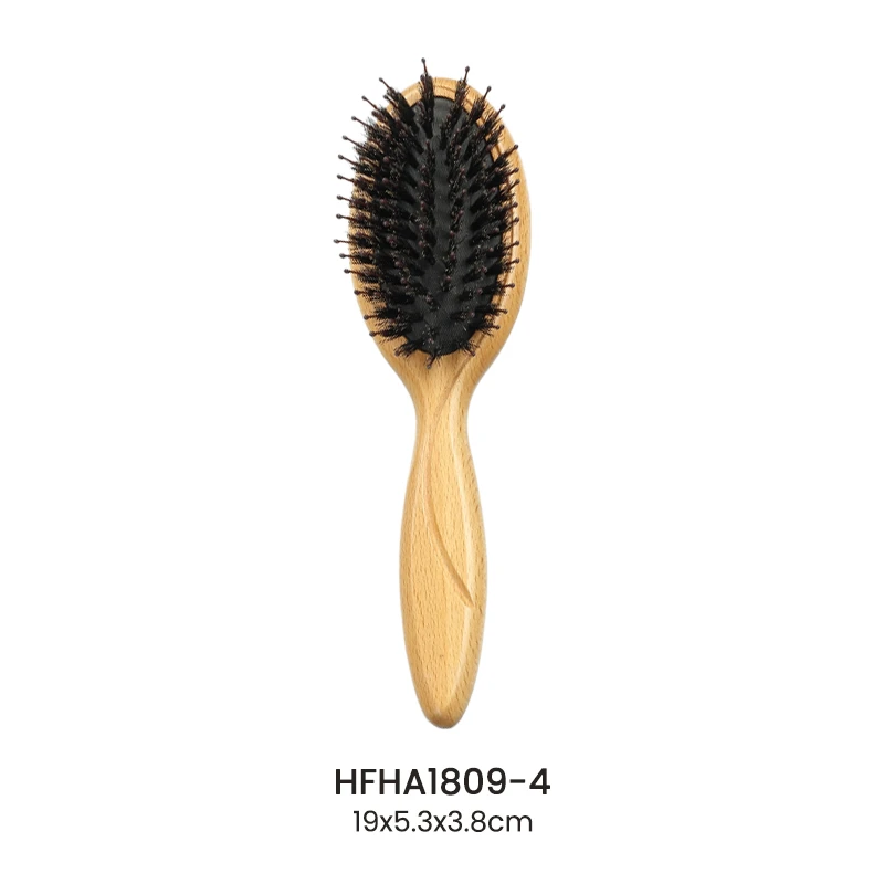 Brosse plate en bois de h&ecirc;tre avec manche laser