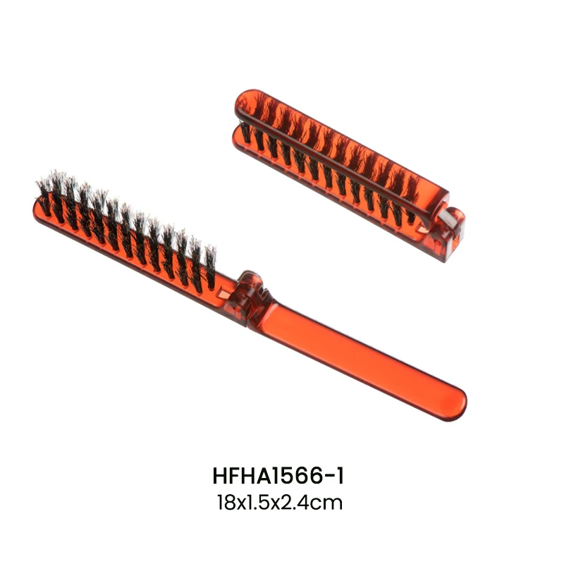 Mini brosse &agrave; cheveux compacte pliante en poils de sanglier