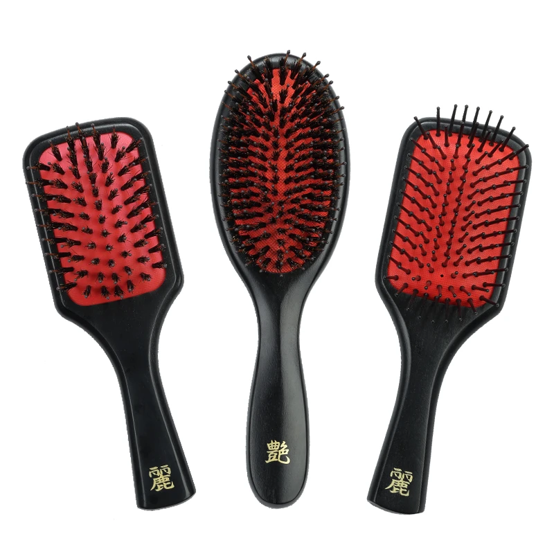 Brosse &agrave; cheveux en bois de peinture personnalis&eacute;e de haute qualit&eacute;