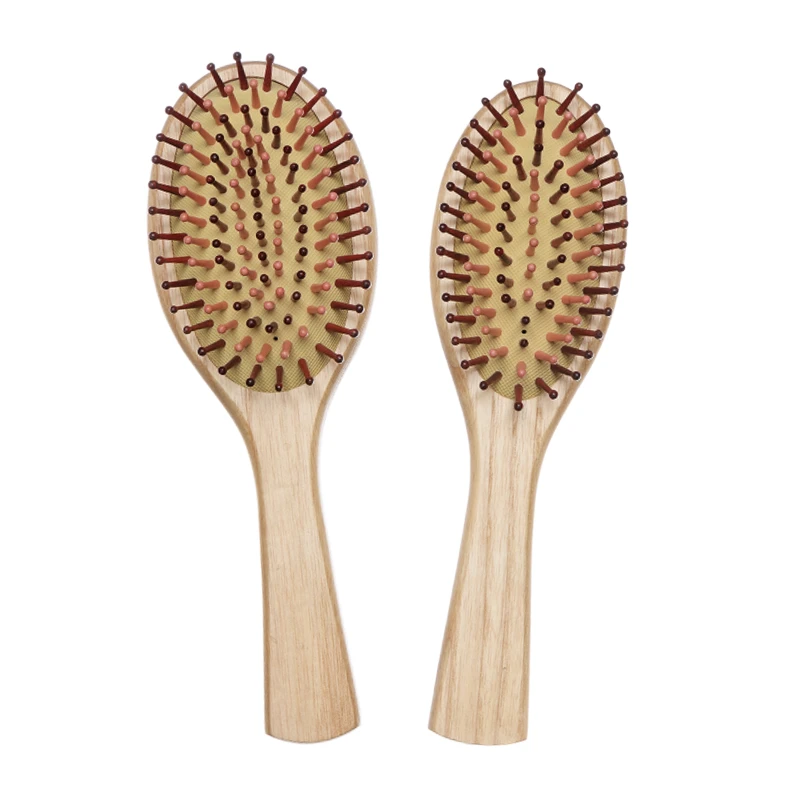 Brosse plate en bois de fr&ecirc;ne avec &eacute;pingles color&eacute;es