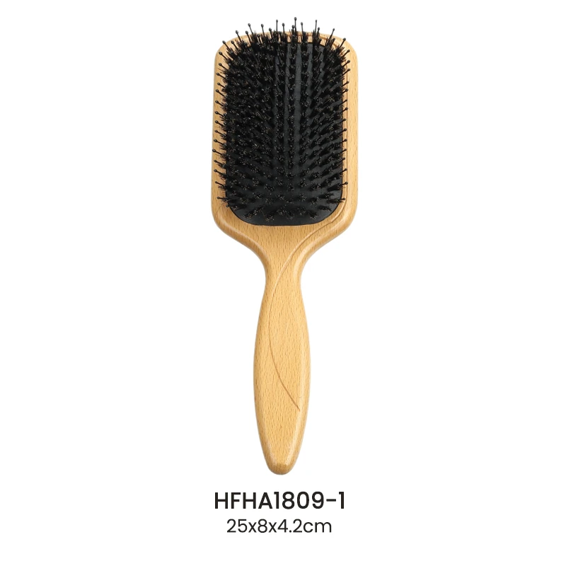 Brosse plate en bois de h&ecirc;tre avec manche laser