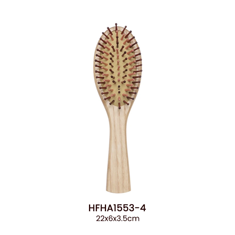 Brosse plate en bois de fr&ecirc;ne avec &eacute;pingles color&eacute;es