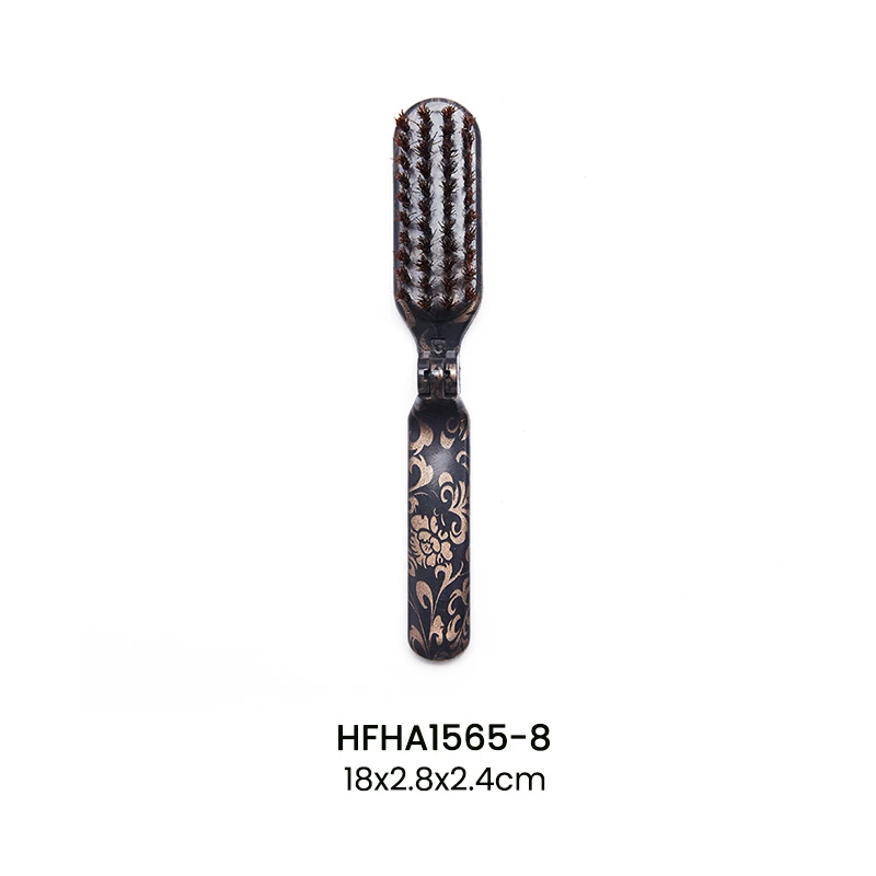 Brosse &agrave; cheveux pliable de couleur personnalis&eacute;e avec poils de sanglier naturels