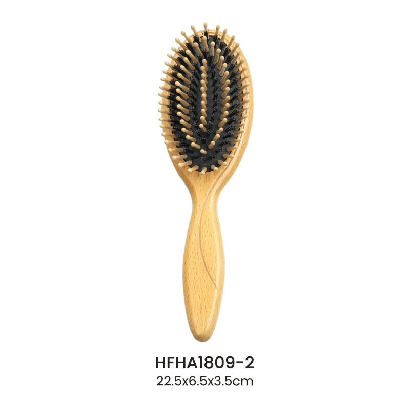 Brosse plate en bois de h&ecirc;tre avec manche laser