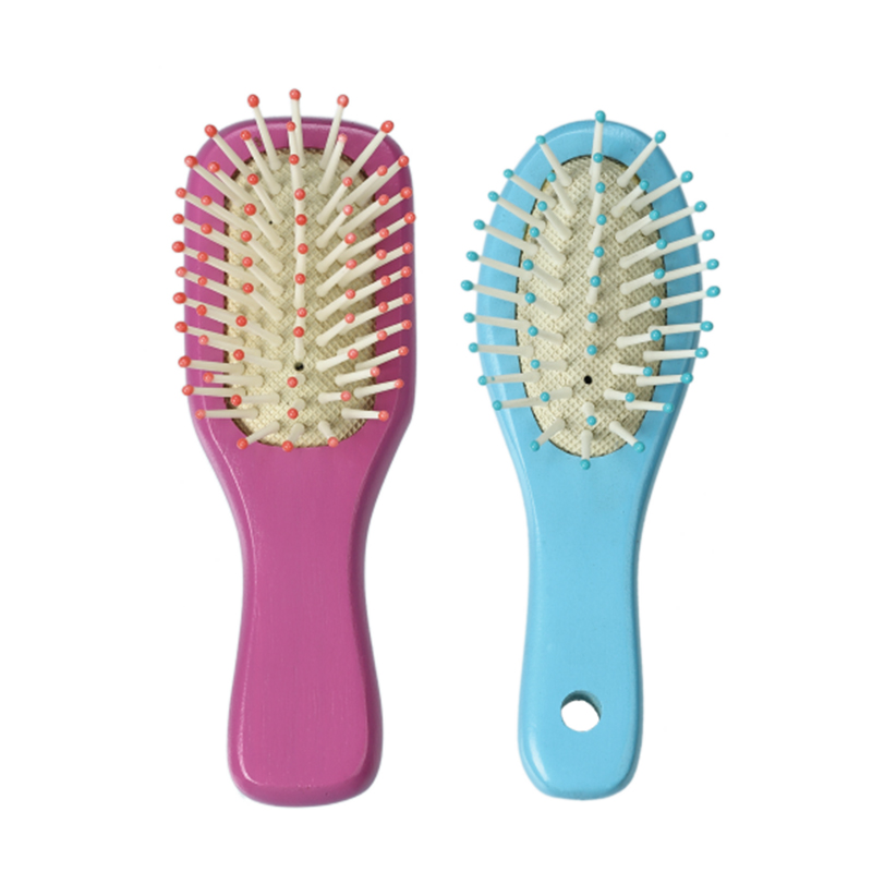 Brosse &agrave; cheveux en bois naturel pour enfants, peinture de couleur OEM