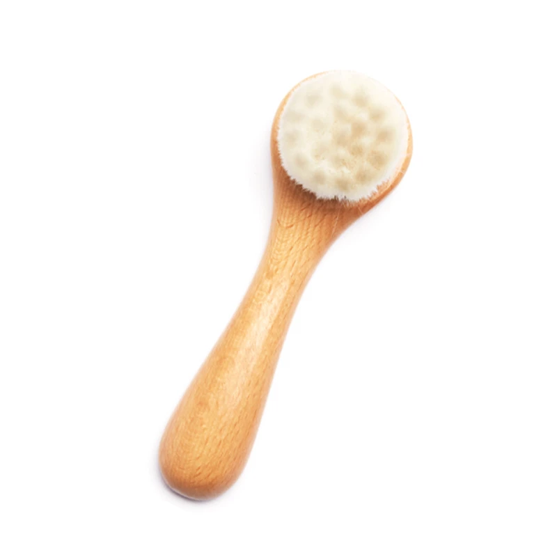Brosse faciale &agrave; manche incurv&eacute; pour nettoyage et massage