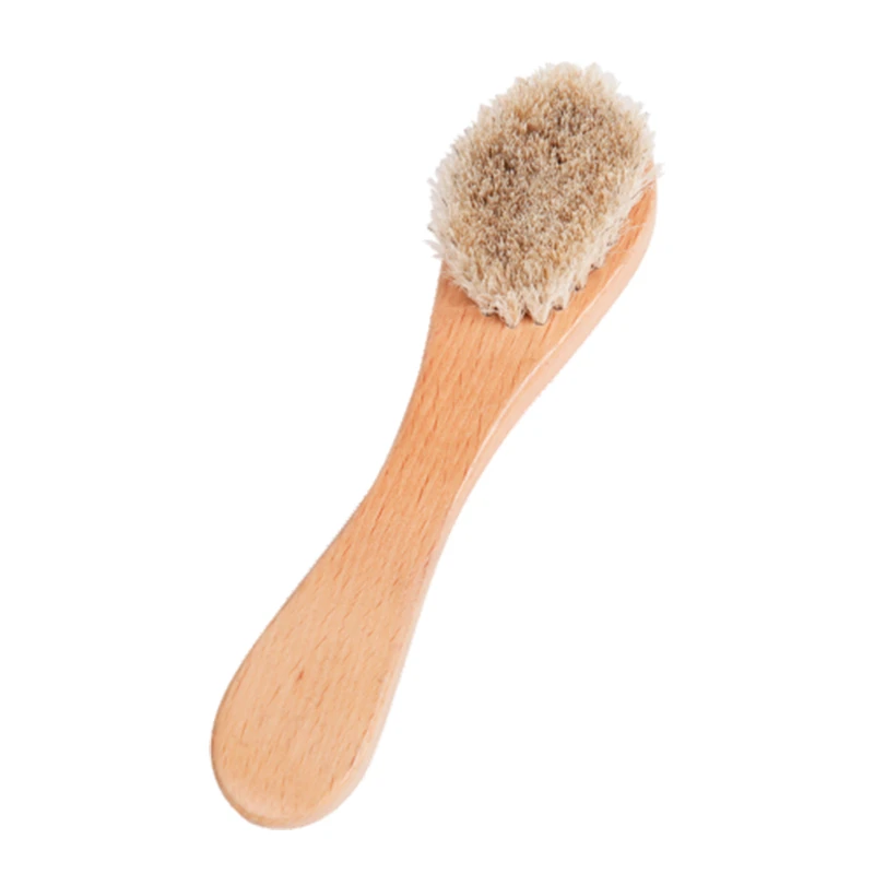 100 % crin de cheval manche en bois brosse faciale pour le commerce de gros