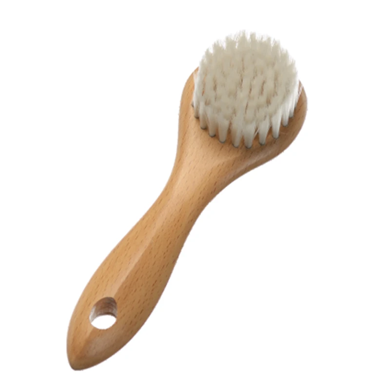 Brosse nettoyante pour le visage &agrave; poils doux en bois de h&ecirc;tre OEM