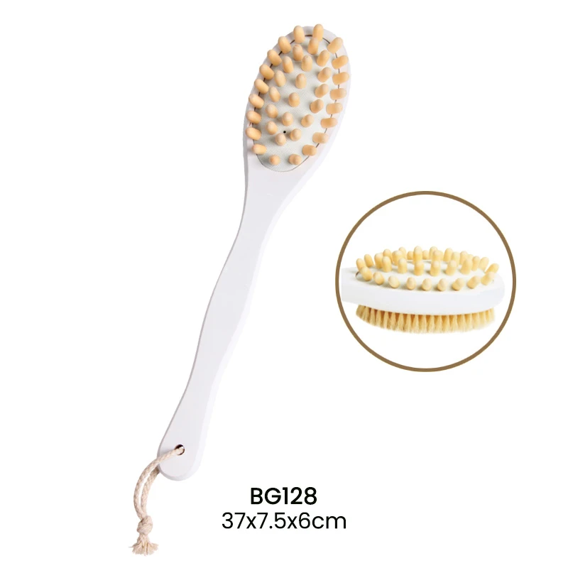 Brosse corps en bois double face avec picots de massage