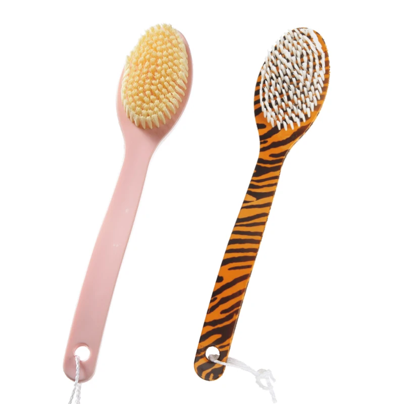Brosse de bain en plastique &agrave; rayures de tigre &agrave; impression sp&eacute;ciale