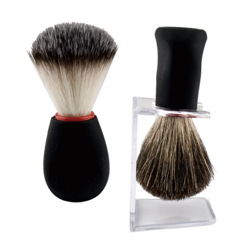 Blaireau de rasage avec support suspendu en plastique pour salon de coiffure