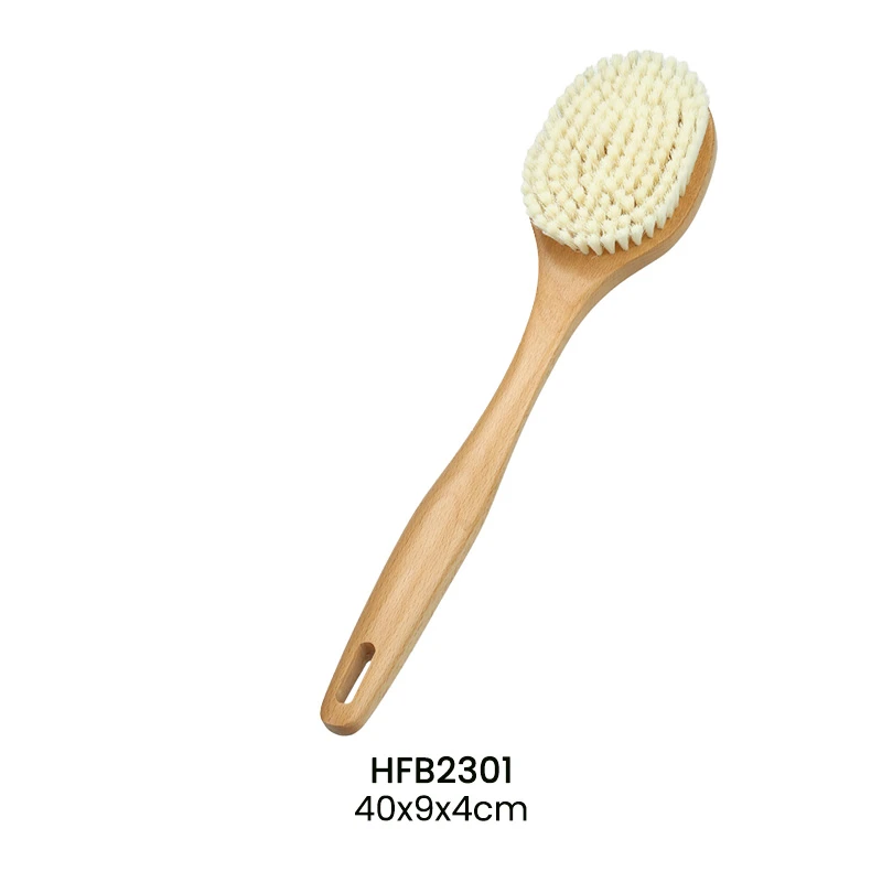 Brosse longue et courte &agrave; manche incurv&eacute; sur mesure pour douche