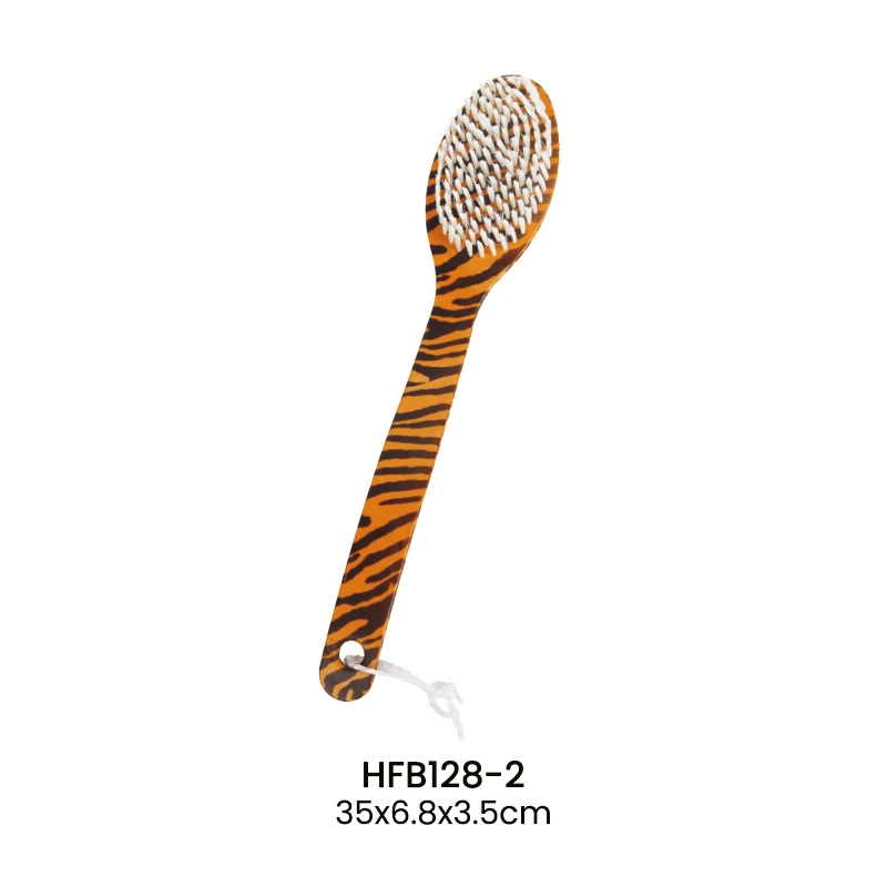 Brosse de bain en plastique &agrave; rayures de tigre &agrave; impression sp&eacute;ciale