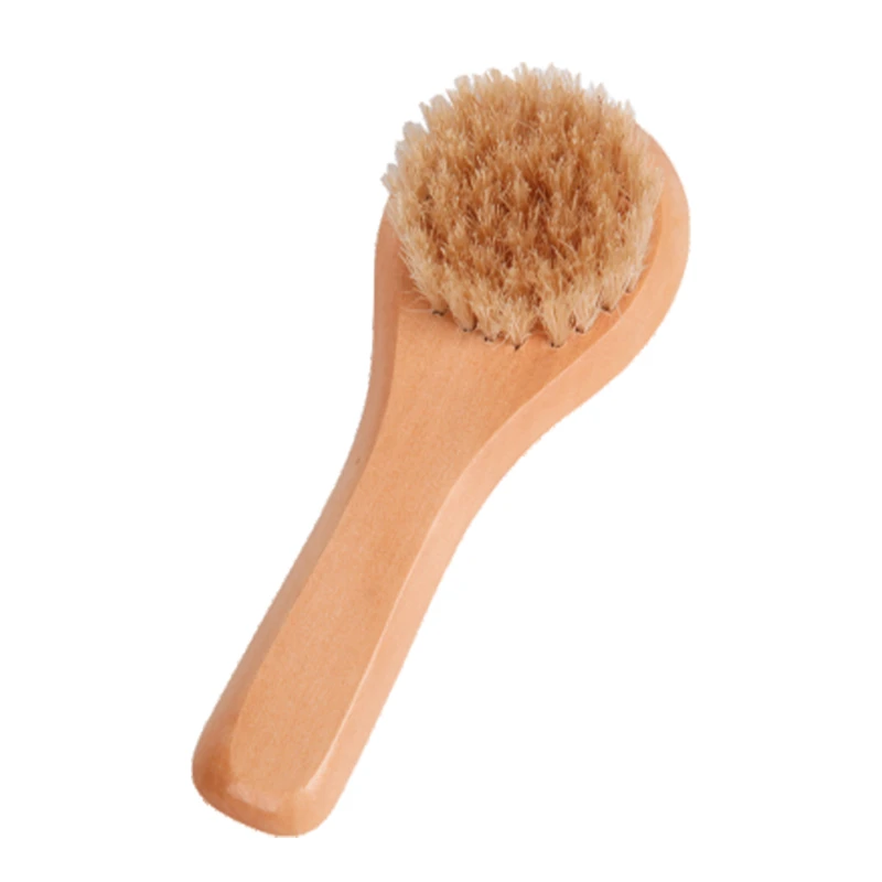 Brosse pour le visage en poils de sanglier naturels 100 % bois FSC