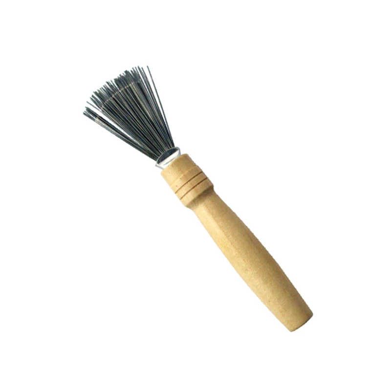 Nettoyant pour brosses en bois 100 % naturel avec fil en acier inoxydable efficace.
