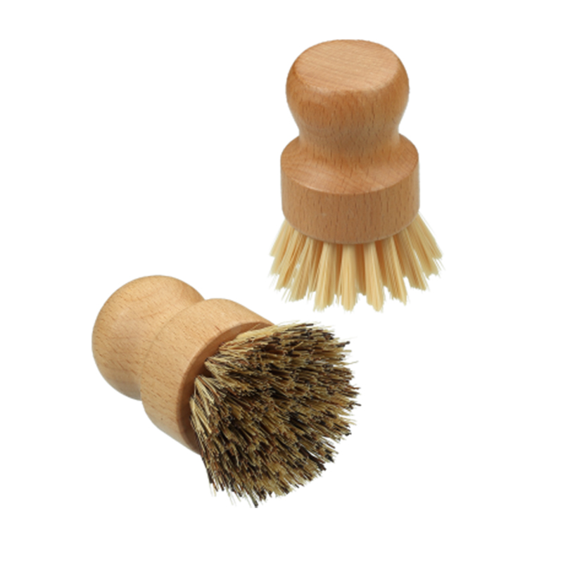 Brosse de nettoyage 100% Vegan Bois Naturel avec Cactus