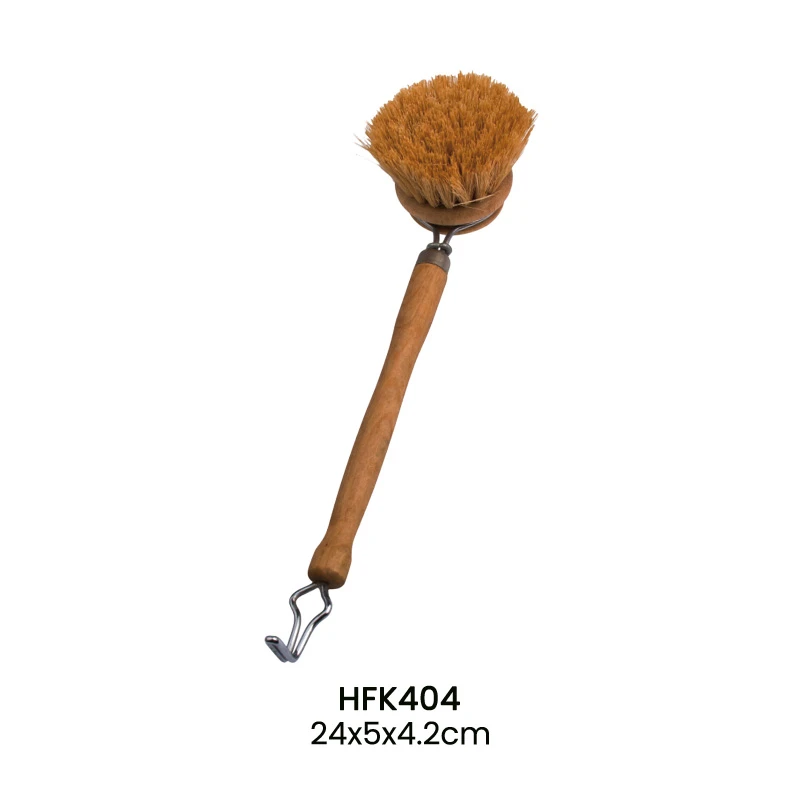 Brosse de nettoyage &agrave; t&ecirc;te amovible avec manche en bois