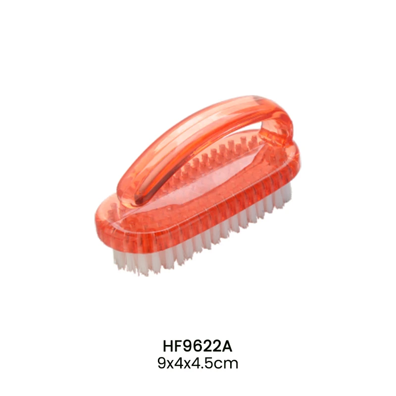 Brosse &agrave; ongles avec poign&eacute;e en plastique, paille de bl&eacute; rouge/bl&eacute;