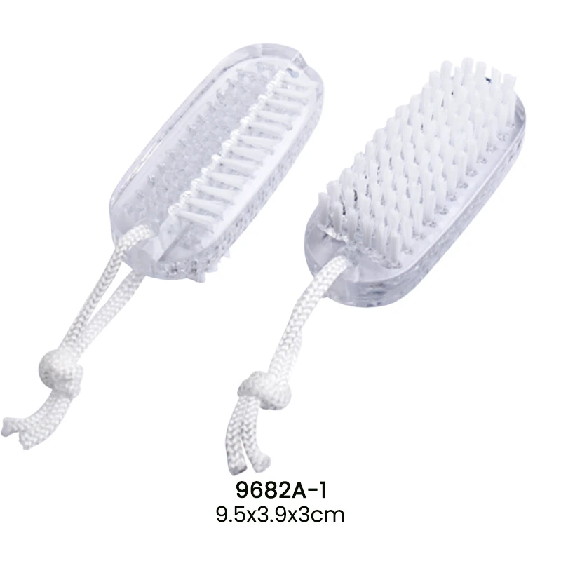 Brosse de nettoyage des ongles en plastique, poils &agrave; 2 c&ocirc;t&eacute;s