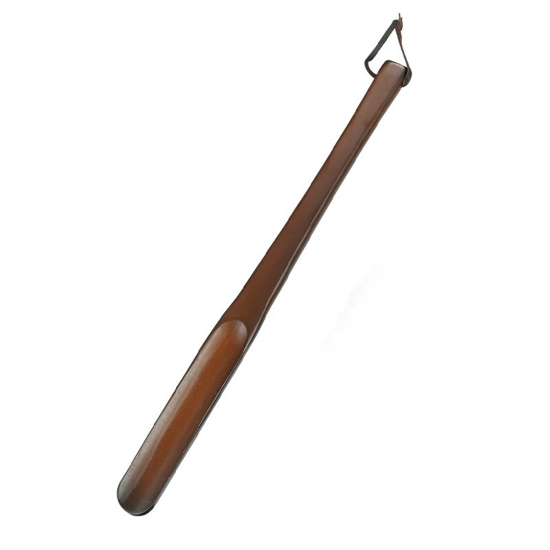 Chausse-pied long en bois naturel de couleur marron