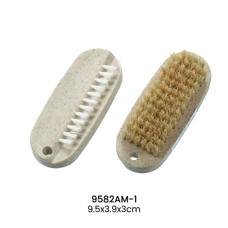 Brosse de nettoyage des ongles en plastique, poils &agrave; 2 c&ocirc;t&eacute;s