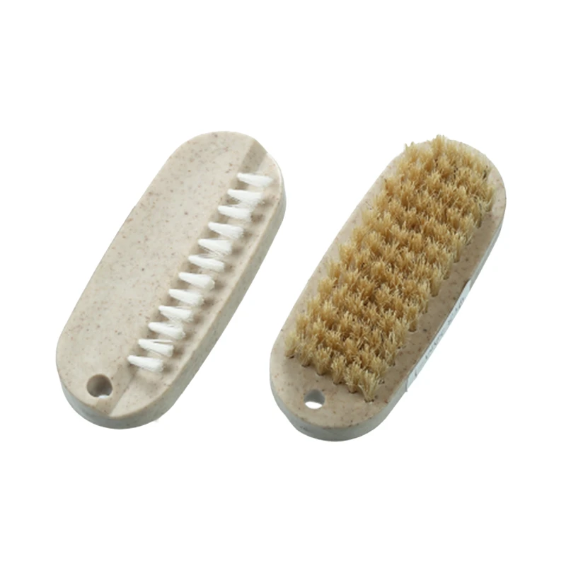 Brosse de nettoyage des ongles en plastique, poils &agrave; 2 c&ocirc;t&eacute;s