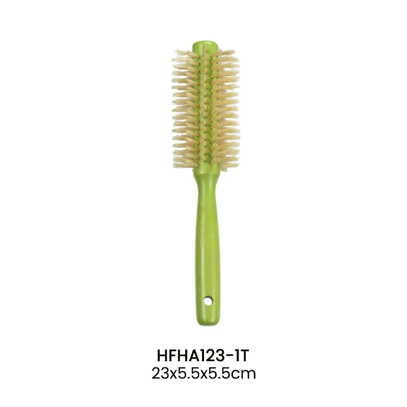 Ensemble de brosses &agrave; cheveux 100&nbsp;% bambou &agrave; rayures vertes bicolores avec diff&eacute;rents poils
