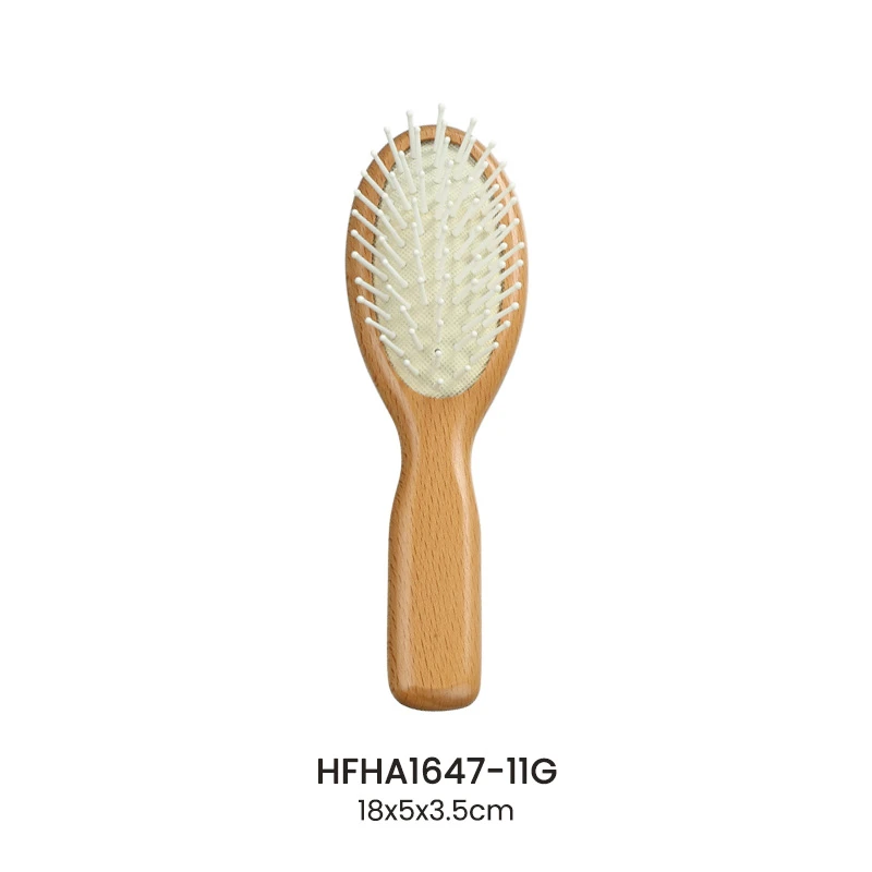 Ensemble de brosses &agrave; cheveux &agrave; coussin d'air ovale en bois de h&ecirc;tre massif