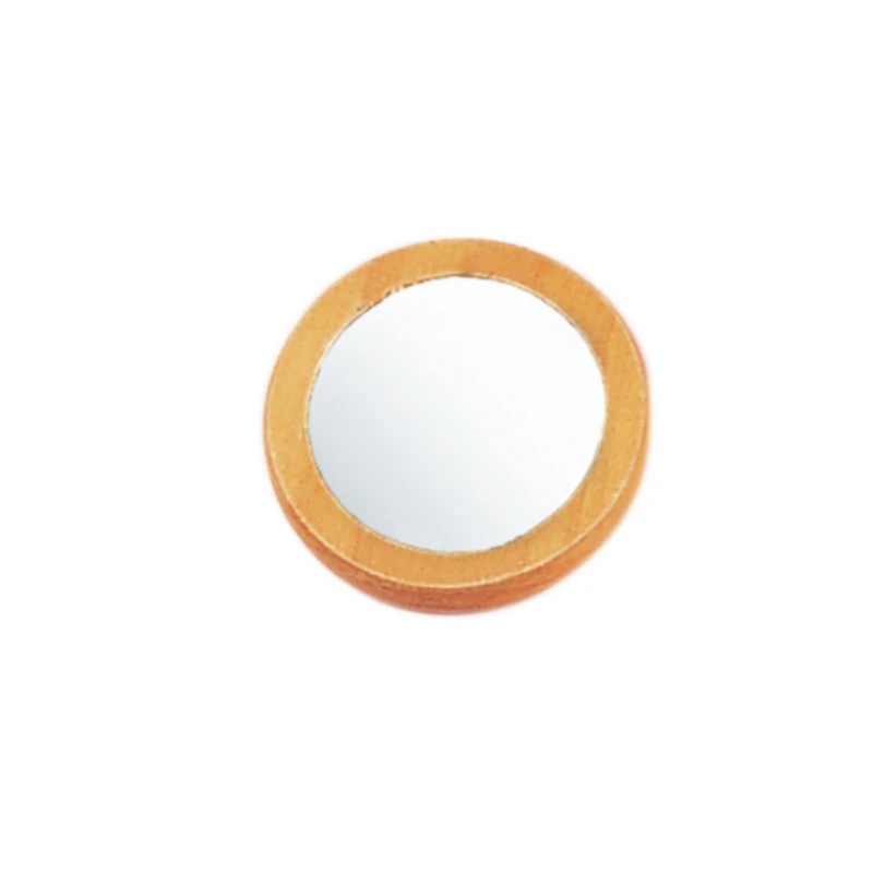 Miroir de maquillage mini cercle en bois 100 % naturel