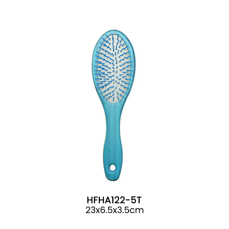 Brosse pour coussin en bambou &eacute;cologique ray&eacute; bleu d&eacute;grad&eacute;, &eacute;pingles de massage en nylon et en bois