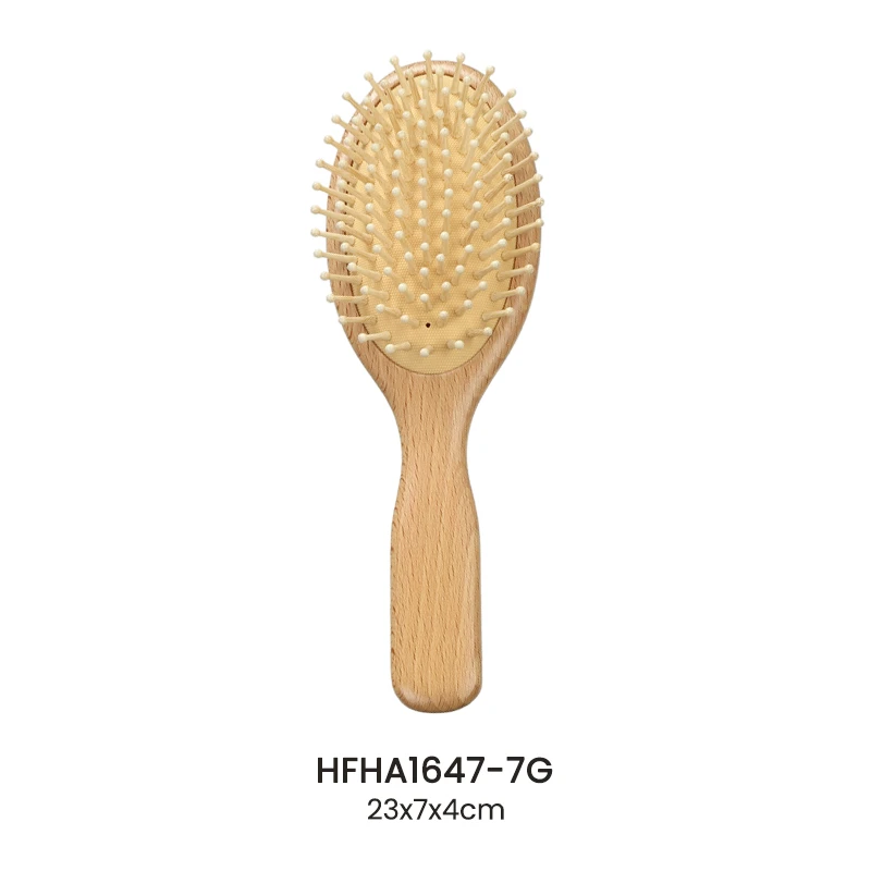 Ensemble de brosses &agrave; cheveux &agrave; coussin d'air ovale en bois de h&ecirc;tre massif