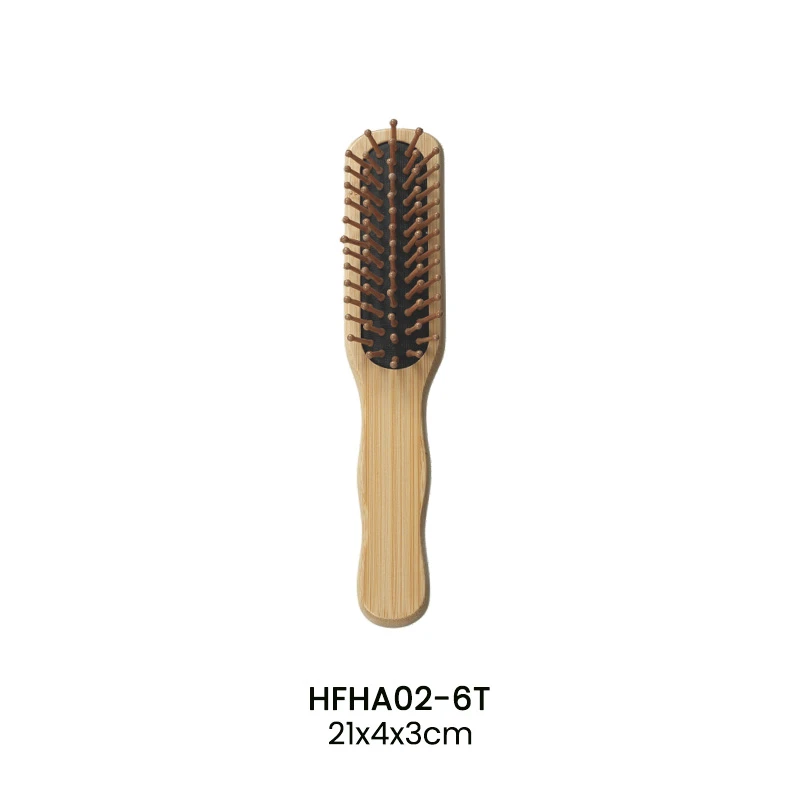 Brosse &agrave; cheveux &agrave; manche ondul&eacute; 100&nbsp;% naturel en bambou