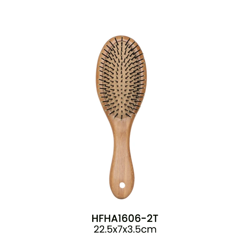 Ensemble de brosses &agrave; cheveux OEM en bambou avec &eacute;pingles de massage en nylon