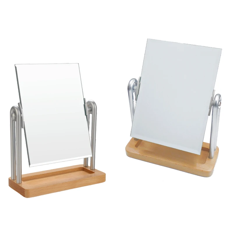 Miroir de table de maquillage en bois facile &agrave; utiliser avec plateau de rangement