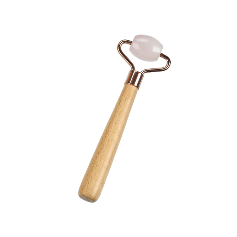 Rouleau de jade avec manche en bois pour les soins du visage