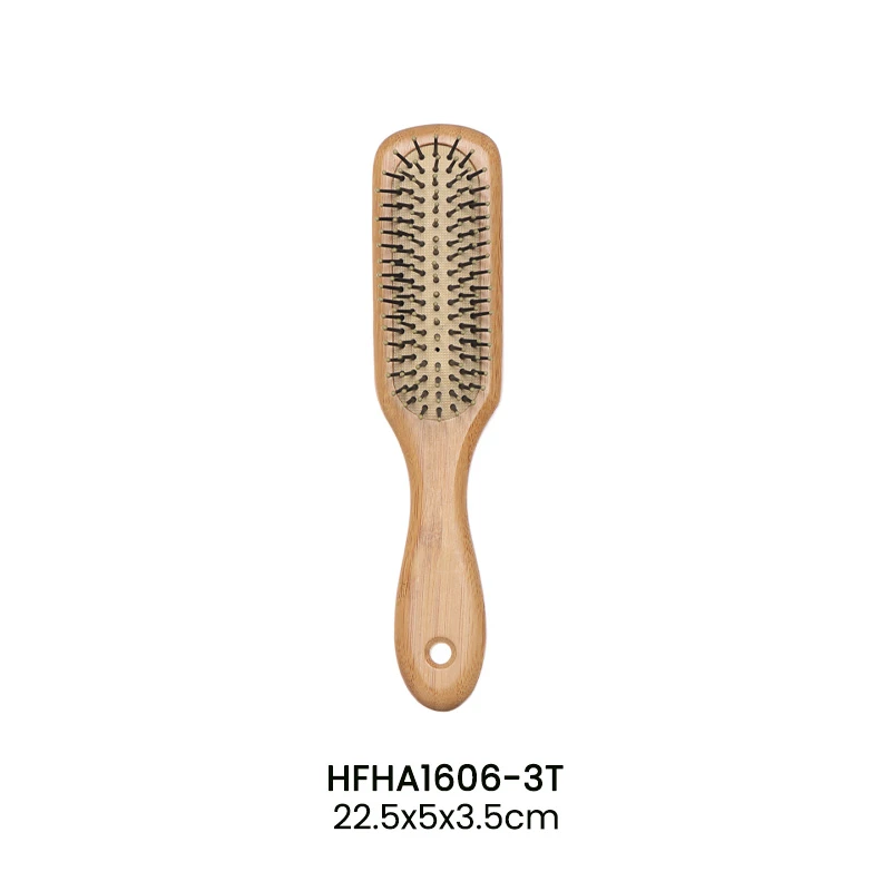 Ensemble de brosses &agrave; cheveux OEM en bambou avec &eacute;pingles de massage en nylon