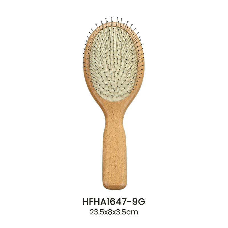Ensemble de brosses &agrave; cheveux &agrave; coussin d'air ovale en bois de h&ecirc;tre massif