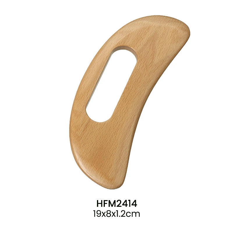 Planche &agrave; gratter de massage Gua Sha en bois pour le visage et le corps