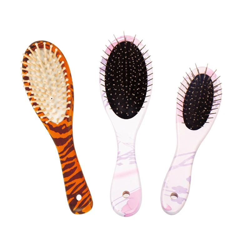Brosse &agrave; cheveux imprim&eacute;e unique avec &eacute;pingles en bois et en nylon