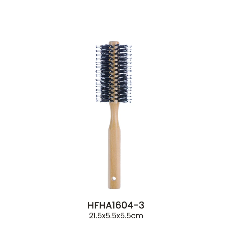 Brosse &agrave; cheveux ronde en bois &agrave; poils mixtes personnalis&eacute;e