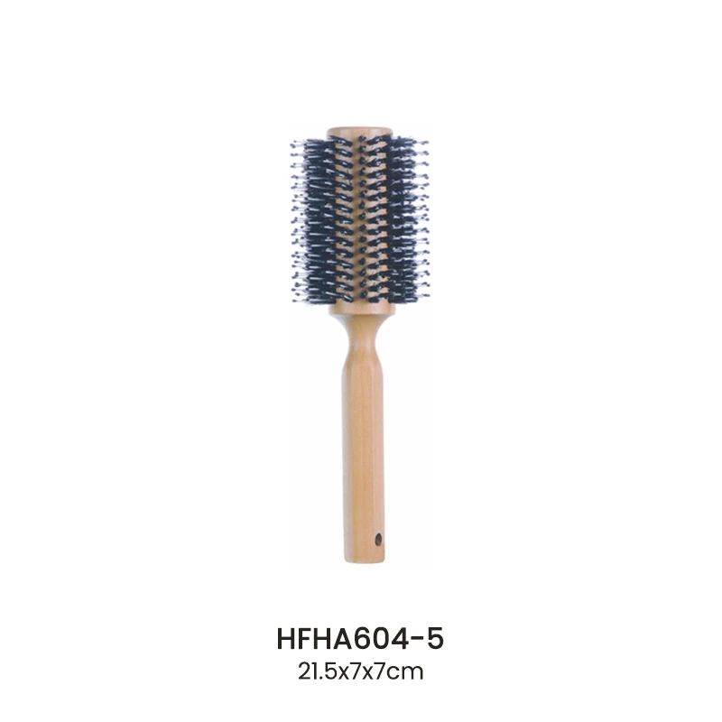 Brosse &agrave; cheveux ronde en bois &agrave; poils mixtes personnalis&eacute;e