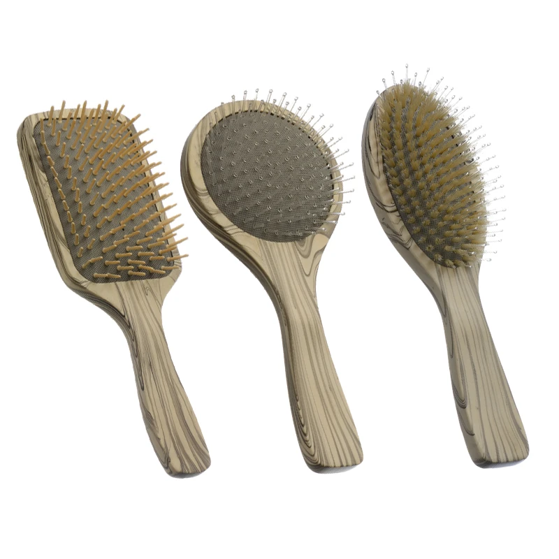 Brosse &agrave; cheveux de massage avec peinture de couleur &agrave; poils m&eacute;lang&eacute;s pour la vente en gros