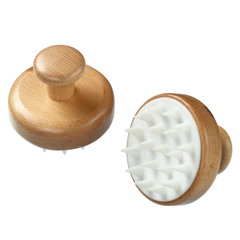 Brosse de soin du cuir chevelu en bois pour l'&eacute;limination des pellicules