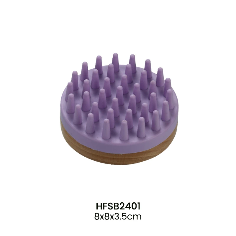 &Eacute;pingles &agrave; shampoing rondes, brosse de massage du cuir chevelu en bois