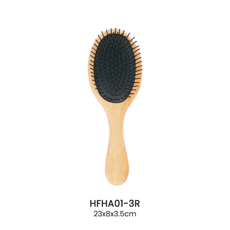 Brosse &agrave; palette en bois de caoutchouc personnalis&eacute;e avec broches en nylon