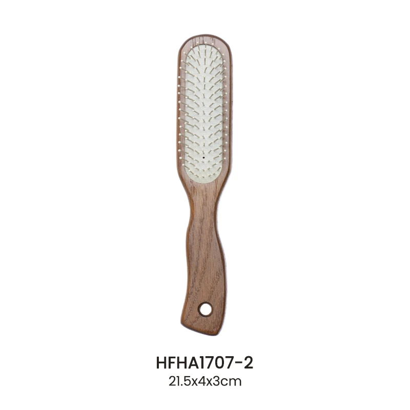 Brosse &agrave; cheveux ergonomique en bois de fr&ecirc;ne avec &eacute;pingles en nylon pour la vente en gros